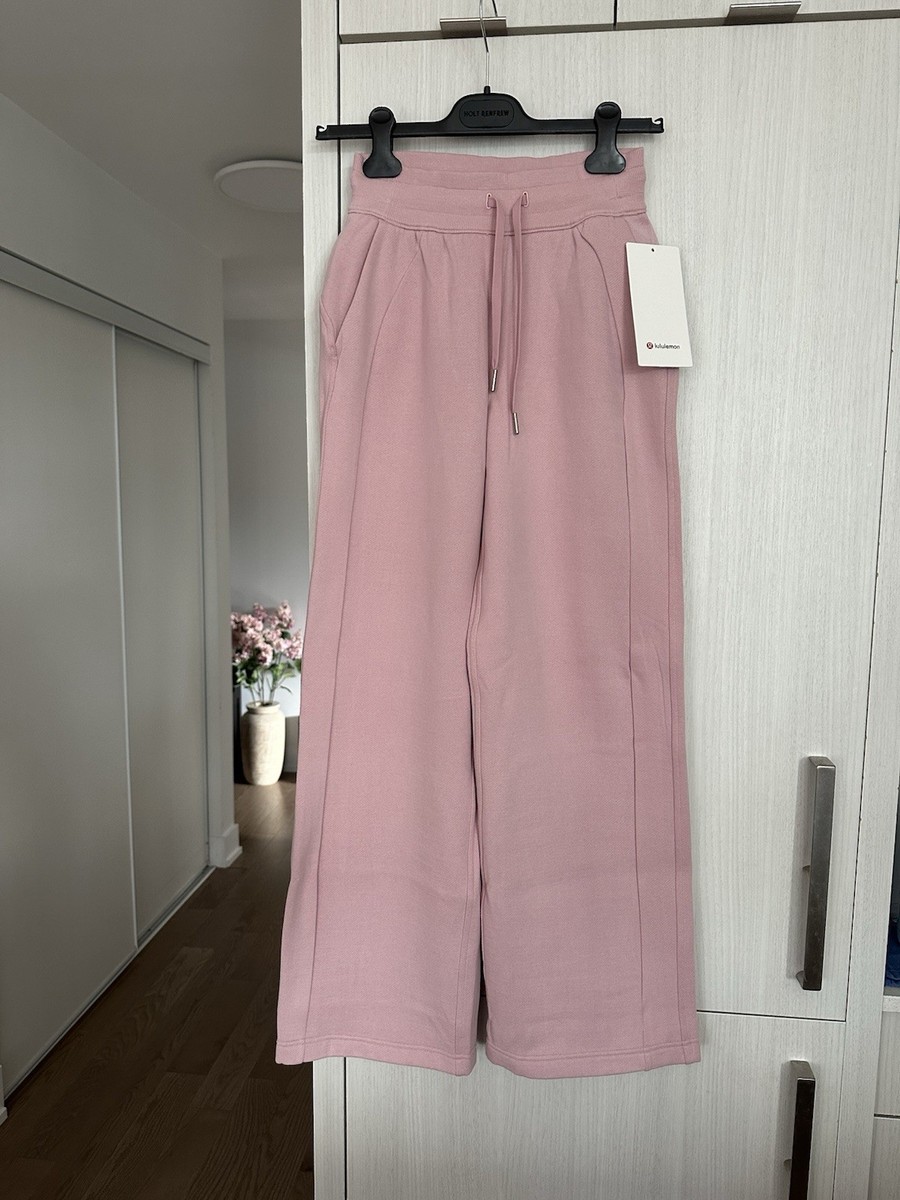 NWT Lululemon Scuba Mid-Rise Wide-Leg Pants Regular Pink Haze Size