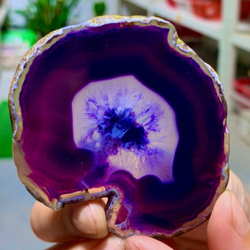 52G Natural Beautiful Agate Geode Druzy Slice Extra Large Gemstone | eBay