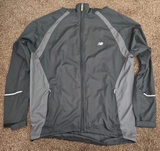New Balance Mens Black Running Jacket, Size M