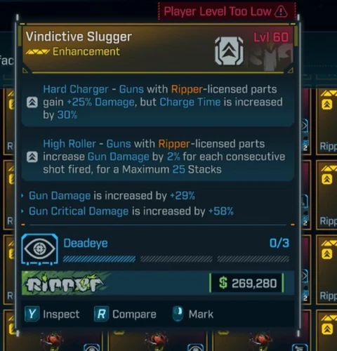 🔥Borderlands 4 [PS5/XBOX/PC] Ripper Vindictive Slug Enhancement Gun DMG LVL 60