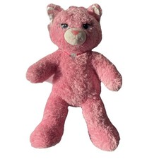 Build-A-Bear Workshop Pink Sparkle Cat Plush 16" - Retired Silver Tinsel Kitty
