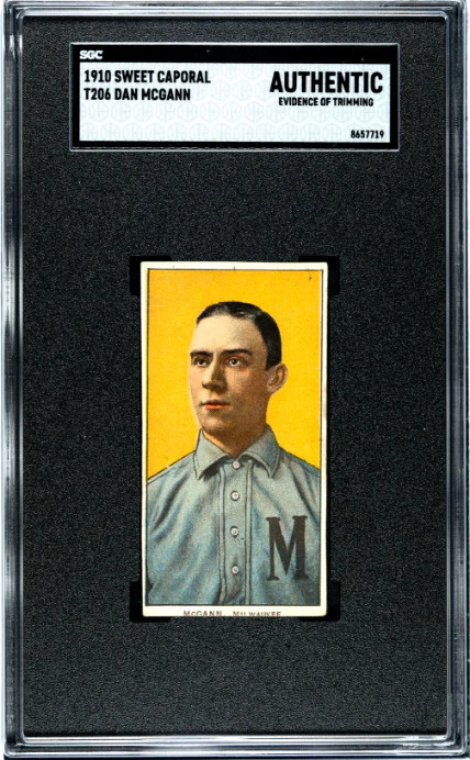 1909 T206 DAN MCGANN NNO VG SWEET CAPORAL 350 SGC A BASEBALL MILWAUKEE BREWERS
