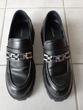 Herren Plateau Loafer Schwarz PU EU 44 Slip On Schuhe