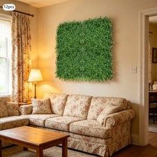 12-Piece Greenery Backdrop Panels Artificial Hedge Grass Wall Outdoor Indoor
