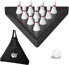 Tabletop Shuffleboard Bowling Pin Set   Solid Wood, Portable Game for Adults
