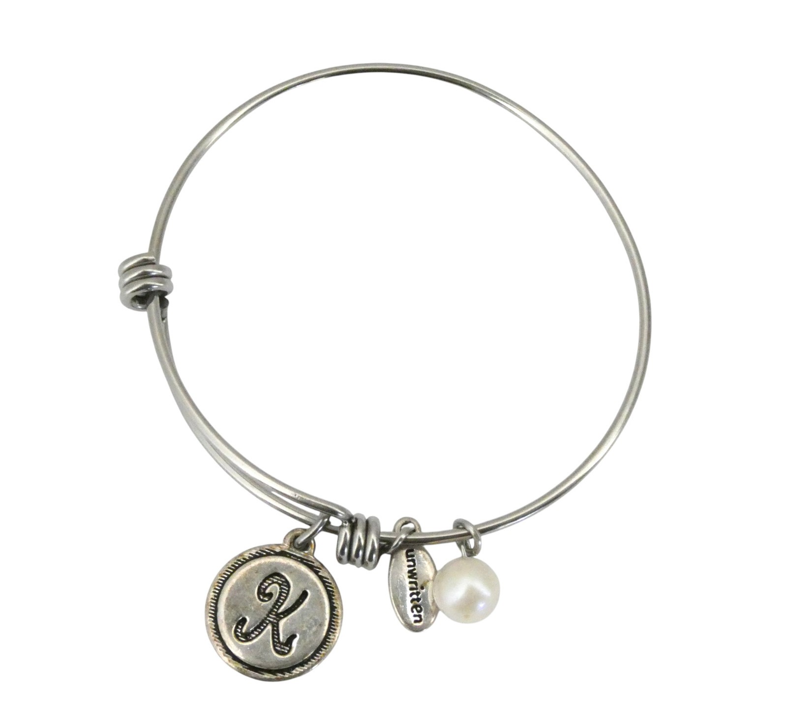 UNWRITTEN Initial K expandable bangle bracelet - image 1