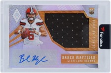 Autographed Baker Mayfield Browns Football Slabbed Rookie Card Item#14424480 COA. rookie card picture