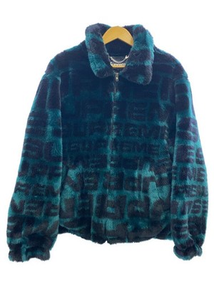 カイ　Supreme Faux Fur Repeater Bomber Supreme Faux Fur Repeater Bomber Dark Teal Men's - SS18 - US