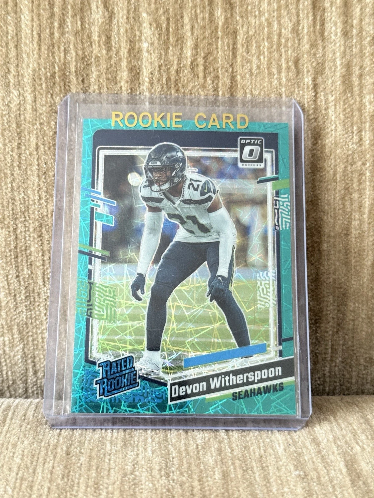 2023 Panini Donruss Optic #292 Devon Witherspoon Teal Velocity Rated Rookie SSP