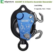 ASCENT X-8 Ascender Descender 200KG Load f/ 10.5-11mm Rope Lift Retarder