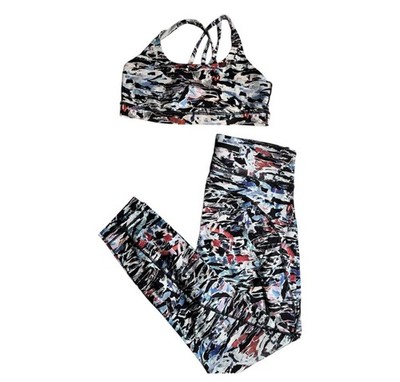 Lululemon Break Free tight with pockets in Culture Clash Bold print workout set