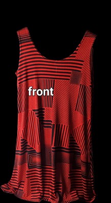 Jostar Womens Vtg. Sleeveless Dress Black Red Jersey 90s No Sz. Y2K Retro Funky