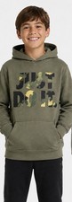 Nike Hoodie Just Do It Youth Medium Green Camo Logo Pullover Sweatshirt