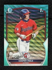 2023 Bowman Draft Chrome Aqua Wave Refractor 17/125 Cooper Ingle #BDC-85 9b1
