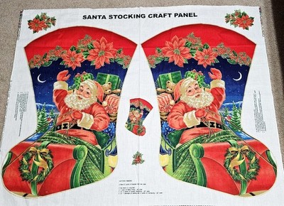 Cranston VIP Santa Jumbo Christmas Stocking Panel Cut & Sew 30  Laurie Cook