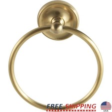 Brass Towel Ring Elegant Round Bathroom Fixture Durable Screw-In Accessory New