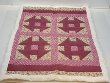 Colored Patchwork Handcrafted 20x25 Quilt Small Rectangle Decorative Throw