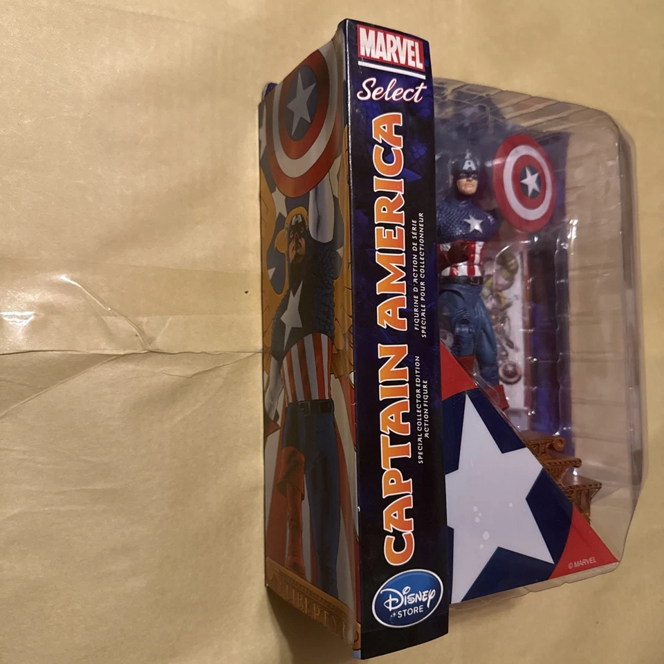 Figura de acción Diamond Marvel Select Capitán América Disney Store 2019 nueva en caja Foto 2 de 4