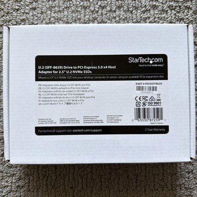 StarTech U.2 Drive to PCI-Express 3.0 x4 Host Adapter for 2.5'' U.2 NVMe SSDs