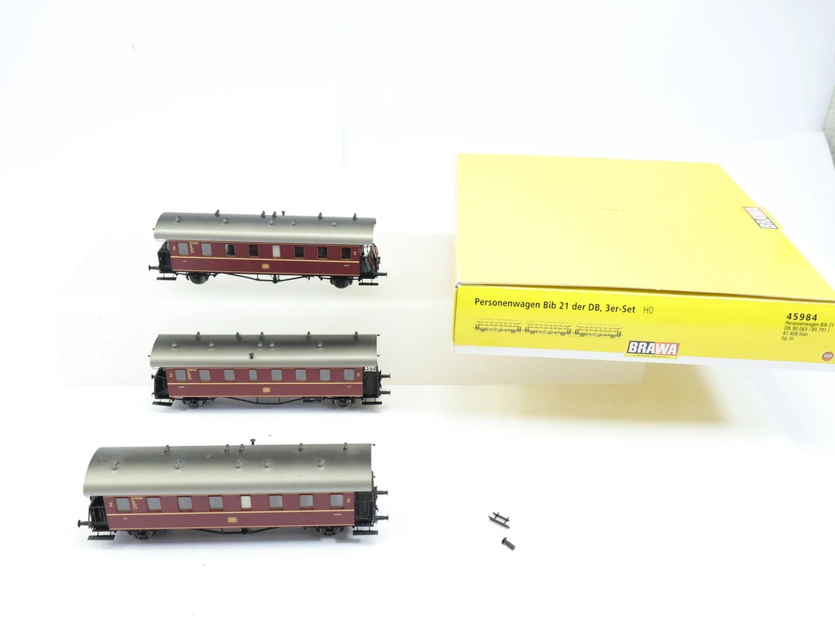 Brawa H0 45984 Personenwagen Set 3-tlg.  Bib 21 2.Klasse DB