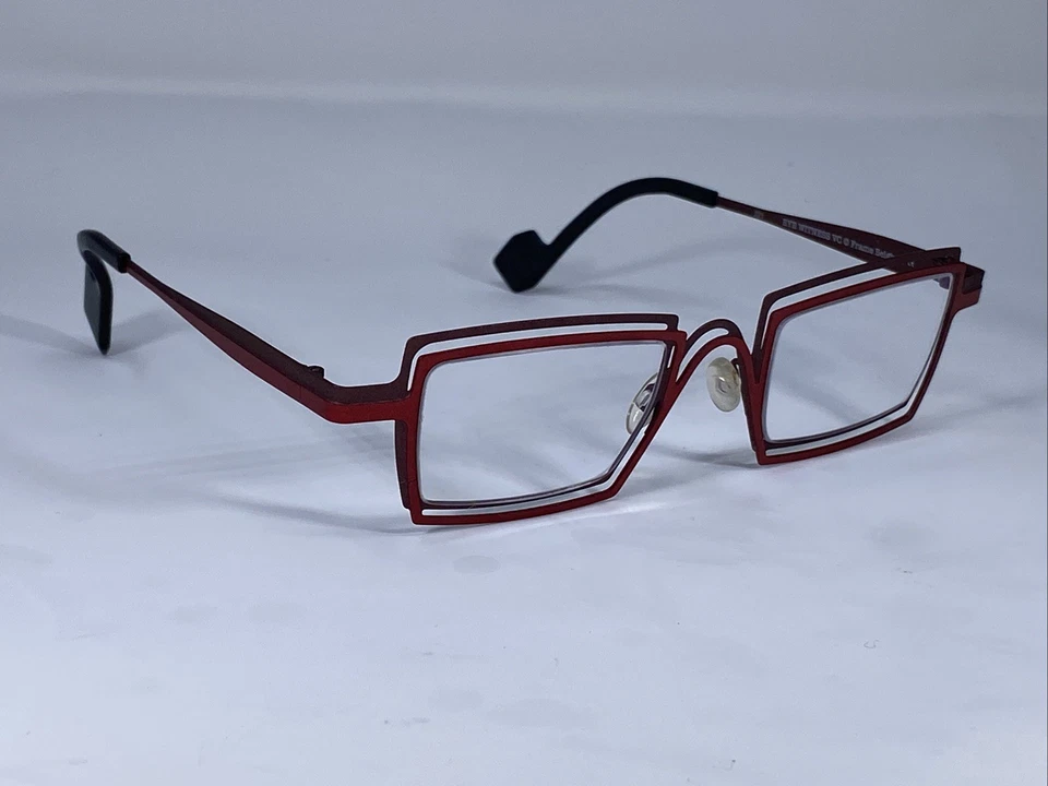 THEO BELGIUM “EYE WITNESS 221” Belgium Burgundy Red Matte Eyeglasses Frame  - Image 3 of 4