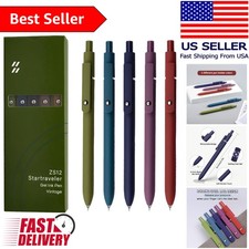 Stylish Retractable Gel Pens - 5 Pcs Set with 0.5mm Fine Point for Note-Taking