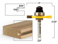 7/32" Slotting Cutter Router Bit Assembly - 1/4" Shank - Yonico 12106q