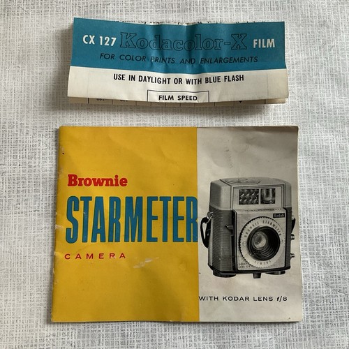 Conjunto de cámara Kodak Brownie Starmeter años 60 en caja original con bombillas - sin probar - Imagen 13 de 23