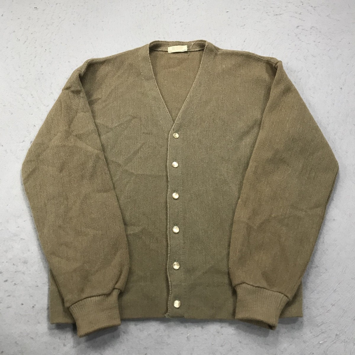 VINTAGE Mohair Sweater Adult XL Brown Cardigan Pearl Grandpa