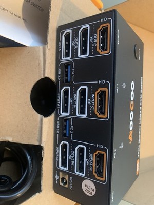 USB 3.0 KVM Switch Triple Monitor 3 Computers DP HDMI 8K 4K Multi-Display Hub
