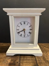 White Clock for Shelf Table Or Desk 9 1/2"x7 3/4" - Farm Décor - Wood - Battery
