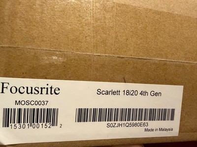 Brand New Sealed Focusrite Scarlett 18i20 (4th Gen)