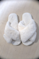 white furry slippers size 38-39