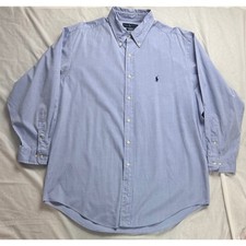 Ralph Lauren Yarmouth Oxford Button Down Shirt with Pony Mens 17 Neck Light Blue