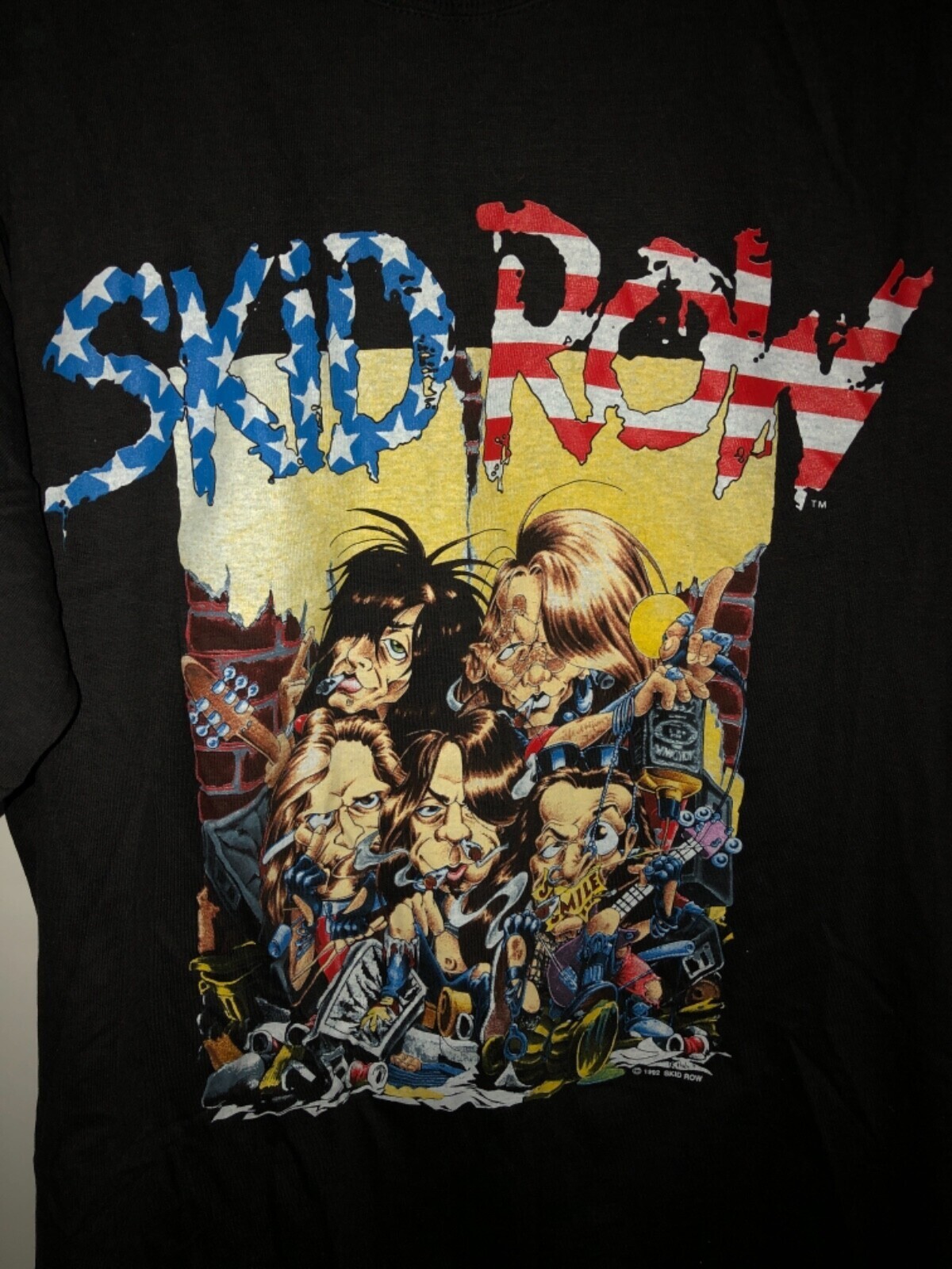 FILA Rara camicia SKID ROW alpine valley 1992 nera S 234XL un lato nuova B277