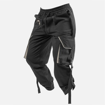 Mens Casual Drawstring Cargo Pants 