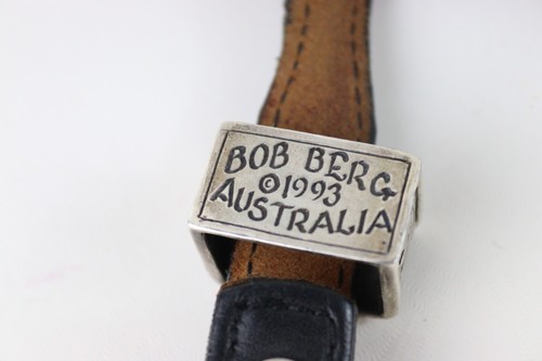 Bob Berg hand signed '98 10k GF Sterling buckle 1993 loop + 10 conchos 32" belt - Picture 8 of 16