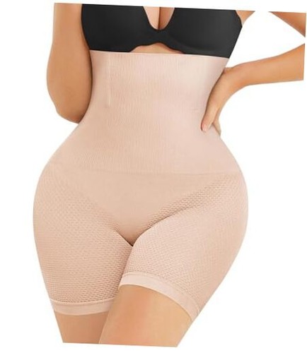 Womens' Shapewear Thigh Slimmer Tummy Control Body Shaper Medium-Large Beige