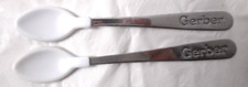 2 Gerber Infant Spoon Stainless Steel Plastic Gum Protection Mealtime 1999