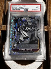 2020 Panini Prizm Chase Young RC SP No Huddle Prizm PSA 9 Mint #383 Rookie