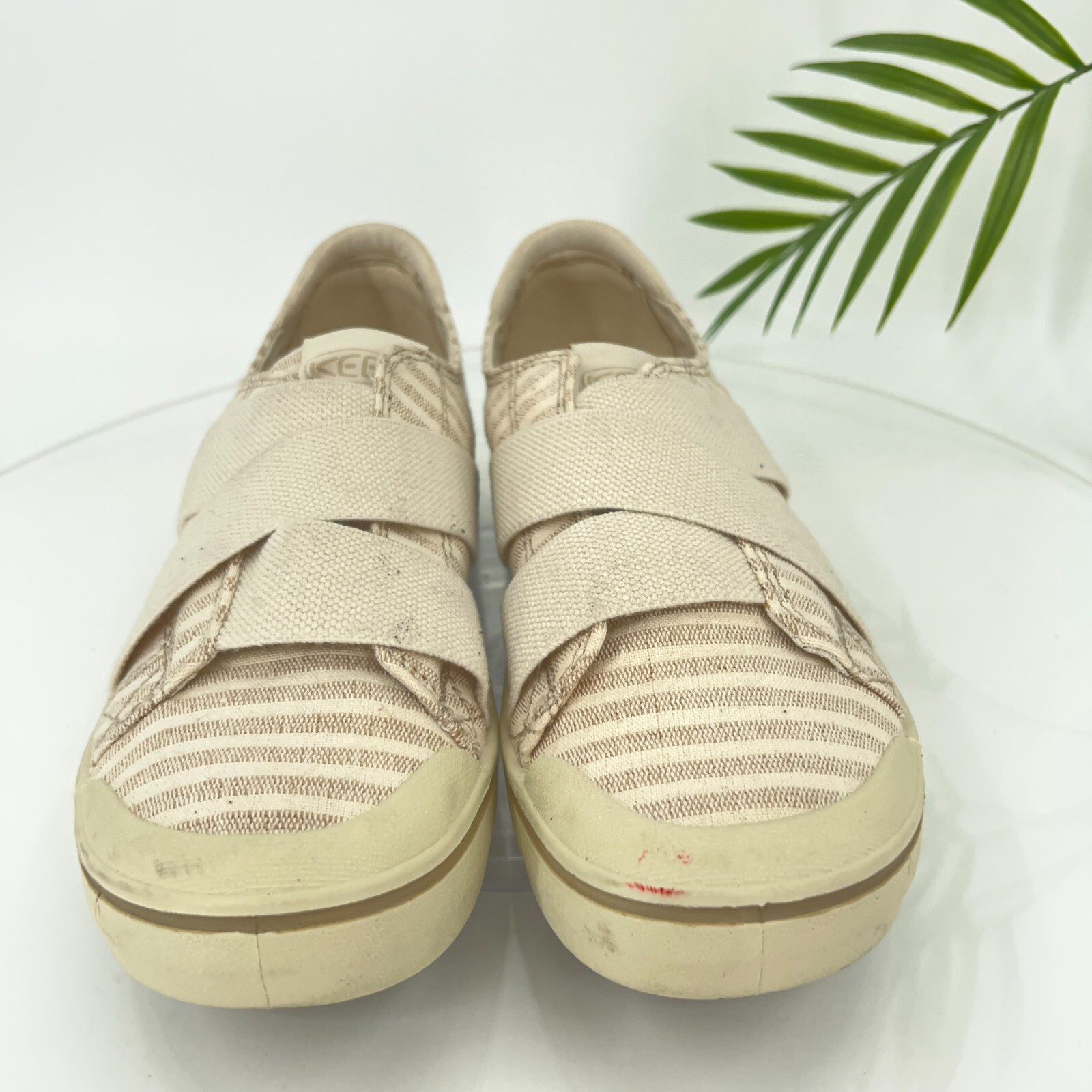 Sneaker Keen donna Elsa IV taglia 7 5 beige a righe scarpa bassa vulcanizzata retrò