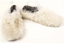 Fendi Buggie Eyes white black 10 lamb fur slipper moccasin flat shoe  SUPER RARE