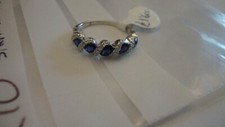 18ct WHITE Gold SAPPHIRE Diamond Ring New Old stock # R10
