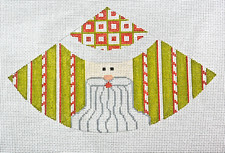 Hand-painted Needlepoint Canvas, Santa Cone Ornament, 18" mesh, NEW