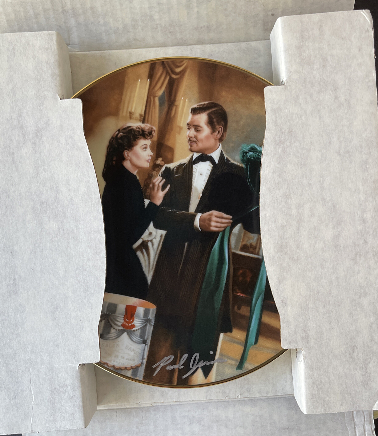 1991 SIGNED Paul Jennis “The Paris Hat” Gone w/ Wind W.J. George Plate (NO COA)