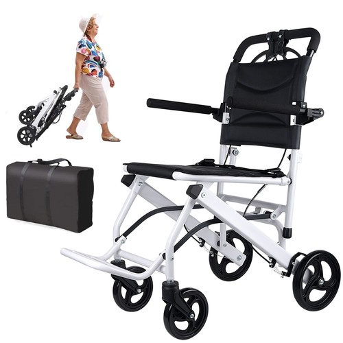 (only 16lb) Lightweight Transport Wheelchair. Easy to Travel,Locking