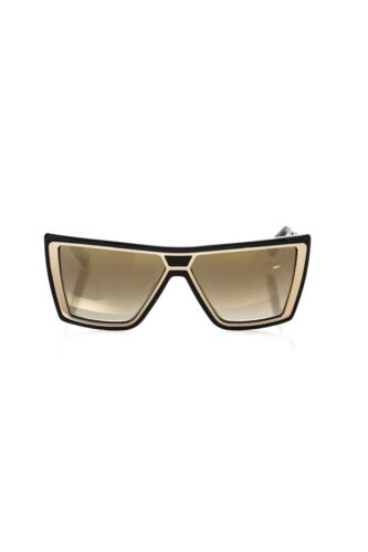 Frankie Morello Elegant Black and Gold Square Women's Sunglasses Authentic - Picture 1 of 5