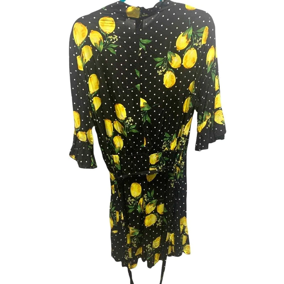 Mameluco Boohoo floral con volantes dobladillo negro verde amarillo lunares para mujer talla 16” Foto 2 de 4