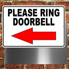 Please Ring Doorbell Arrow Left Sign / Decal  Delivery Ms096 / Magnetic Sign