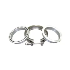 ID=3" Inch 76mm Aluminum Flange+Stainless Steel 304 Clamp V Band Clamp Universal